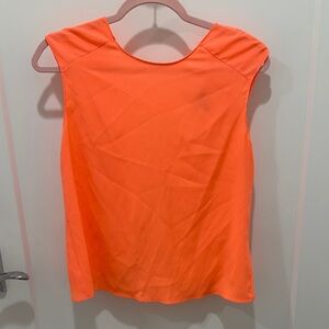 Express Neon Pink Cap-Sleeve Backless Shell Top